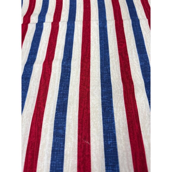 Red White Blue Striped Cotton Fabric 1/2 yard x 44" Patriotic Sewing Material - Picture 4 of 9